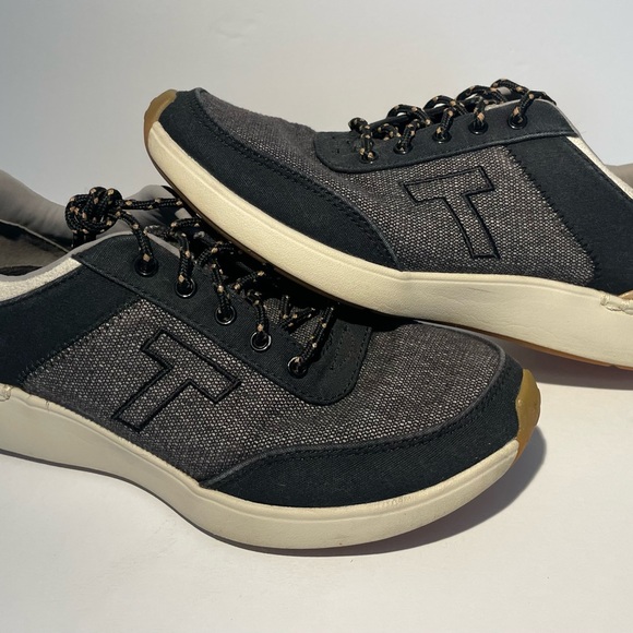 TOMS Tennis Shoes Arroyo Athletic Sneakers Lace‎ Up Navy Blue & Cream Woman Sz 7 - Picture 2 of 8